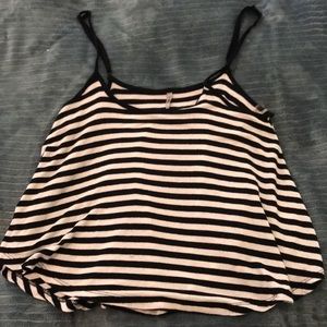 Black and white striped blouse